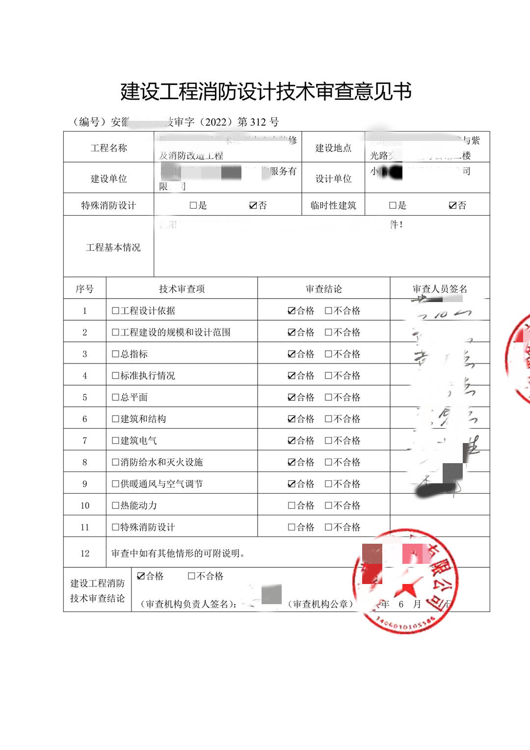 艺术培训中心消防审查意见书-安徽省大地施工图审查有限公司 